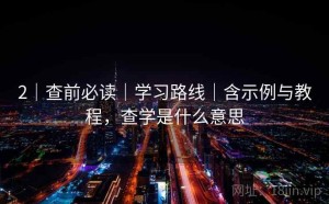 2｜查前必读｜学习路线｜含示例与教程，查学是什么意思